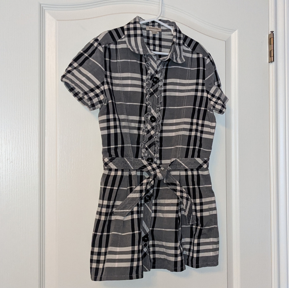 EUC Authentic Burberry Girls Ruffled Button Down